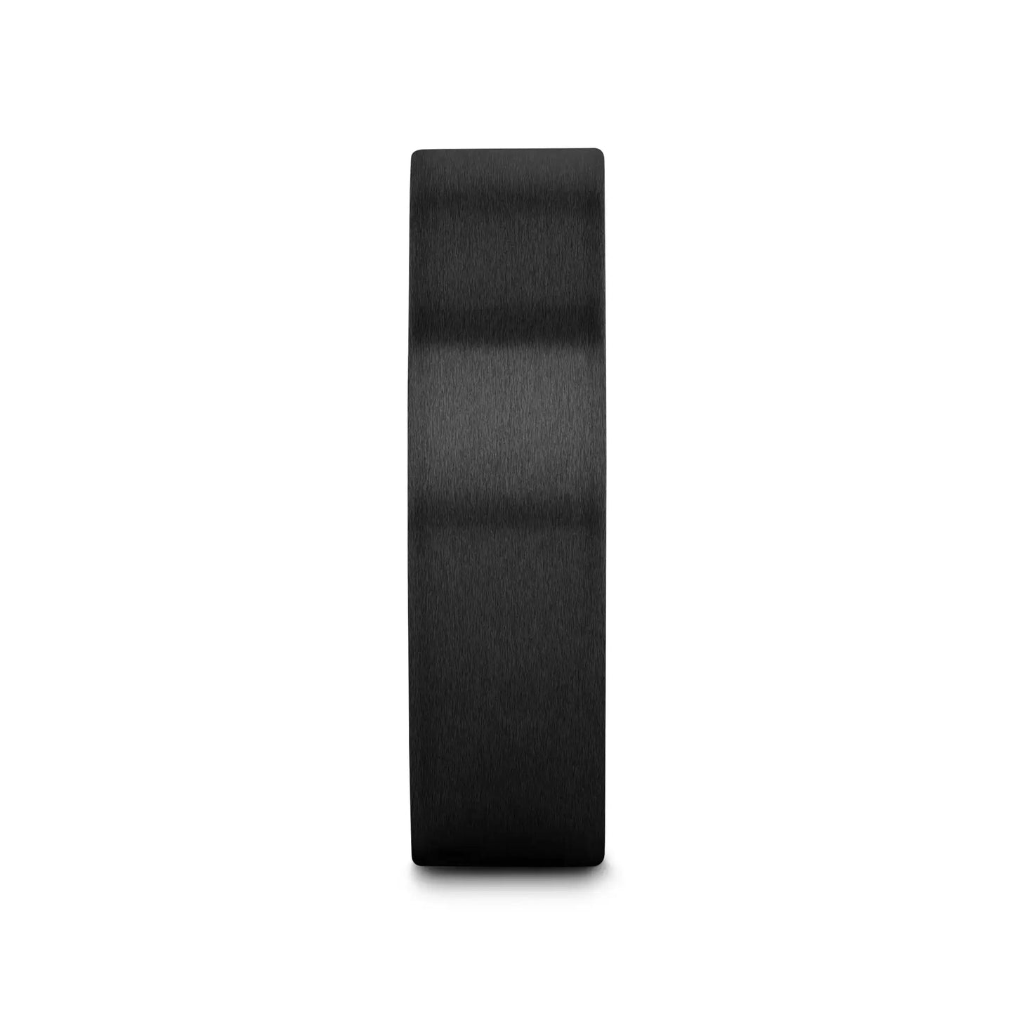 SAN BERNARDINO Brushed Finish Flat Black Titanium Men’s Wedding Band - 6mm & 8mm