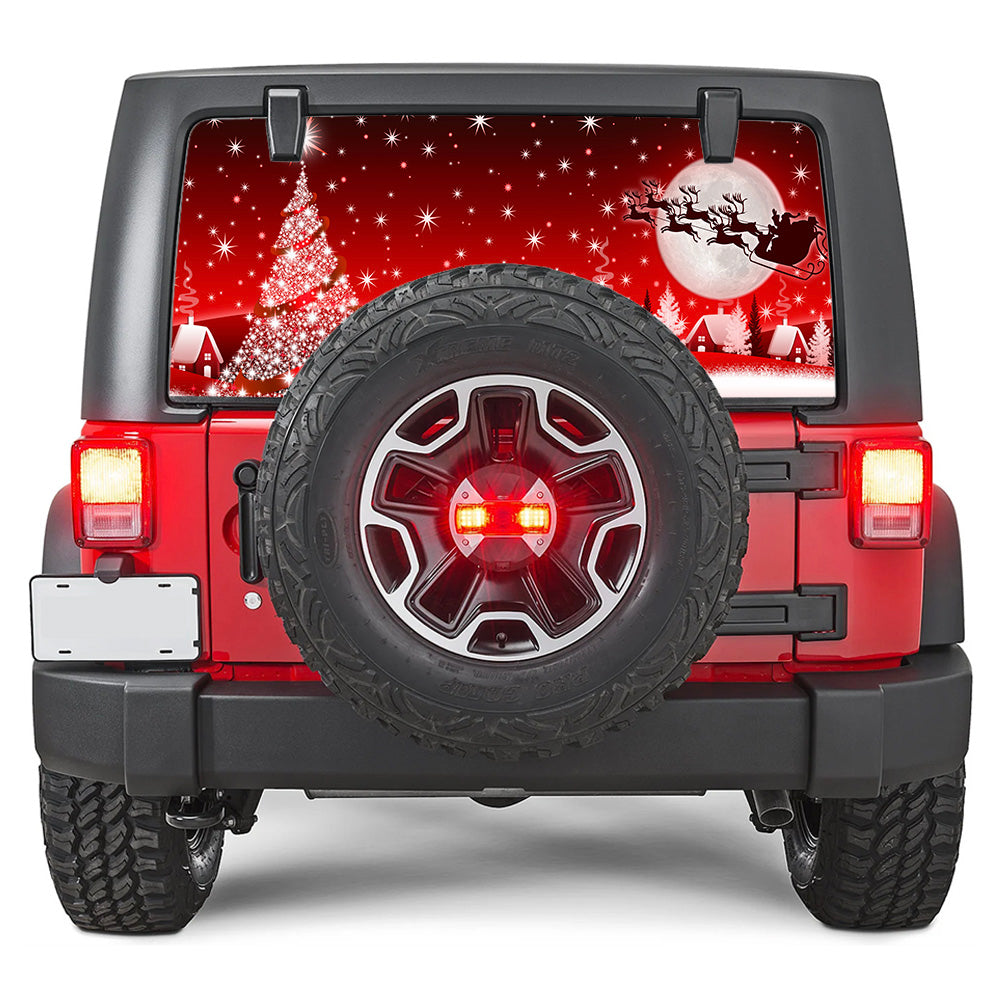 Santa and the Moon Rear Window Decal