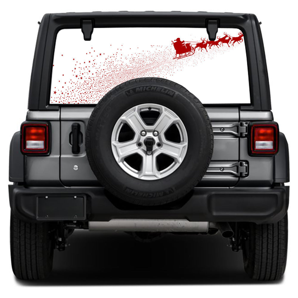 Santas Sleigh Rear Window Decal