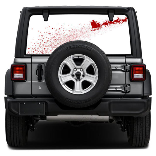 Santas Sleigh Rear Window Decal