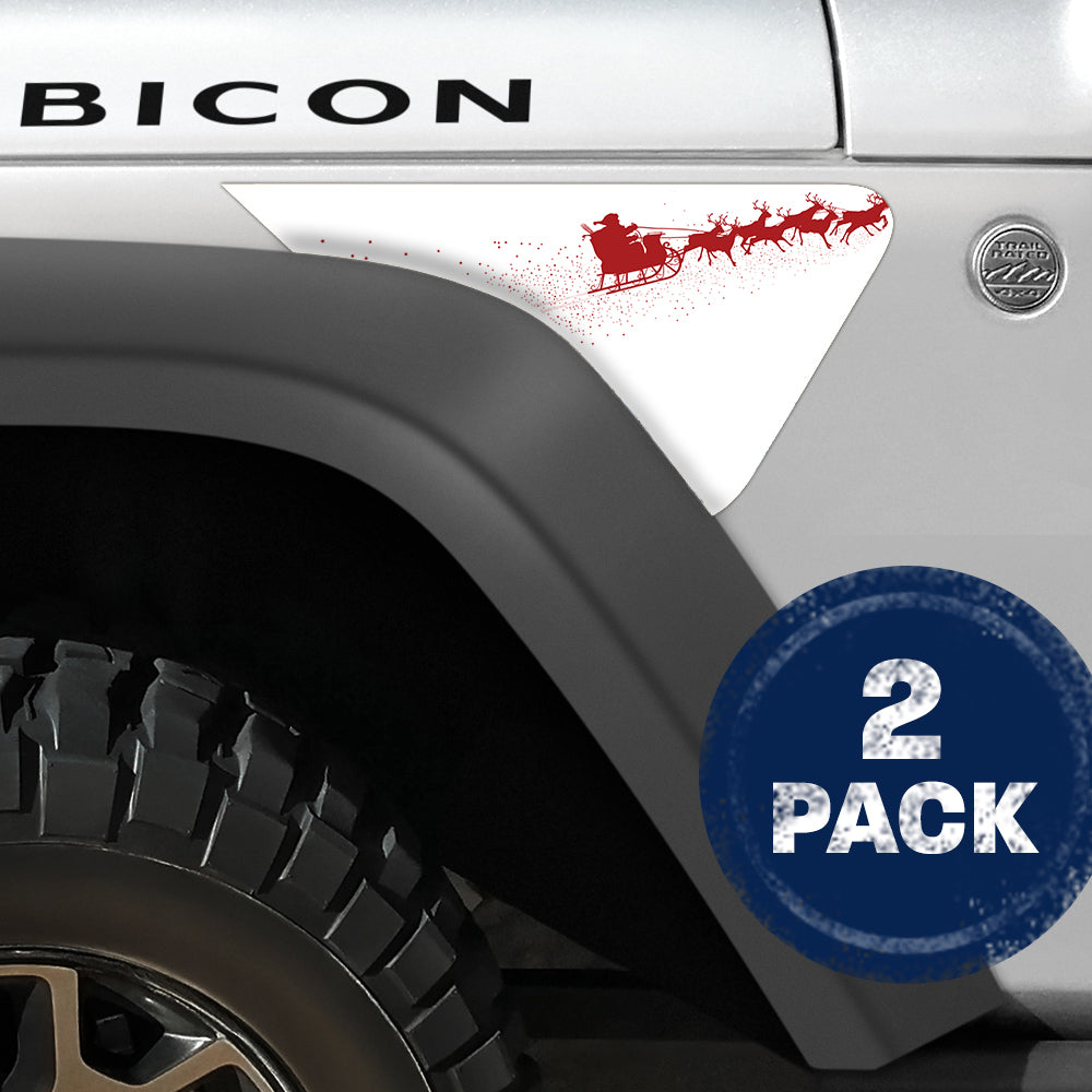 Santas Sleigh 2pc Vinyl Fender Decal