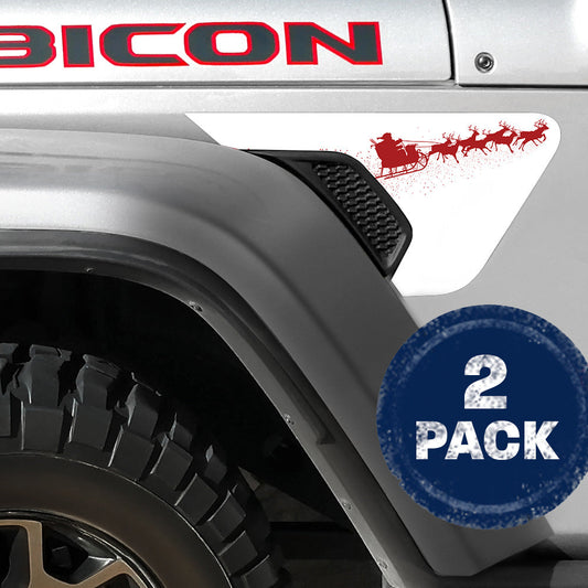 Santas Sleigh 2pc Vinyl Fender Decal