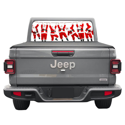 Santa's on a Wire Rear Window Decal