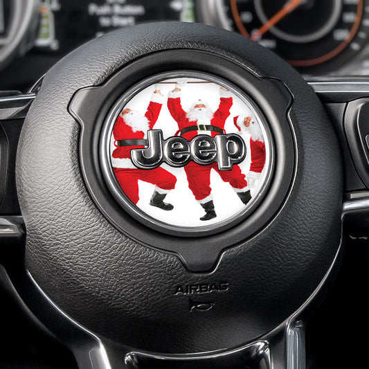 Santa's on a Wire Steering Wheel Decal