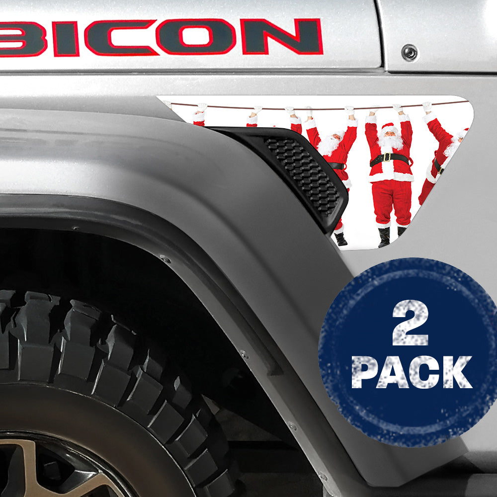 Santa's on a Wire 2pc Vinyl Fender Decal