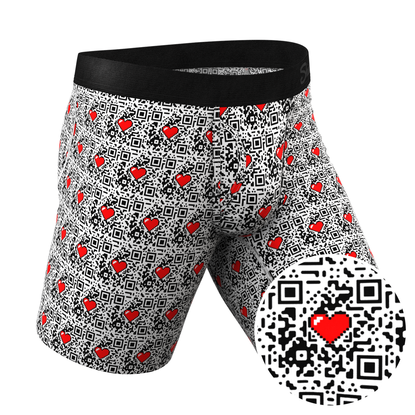 The Scan Me | QR Code Long Leg Ball Hammock® Pouch Underwear With Fly