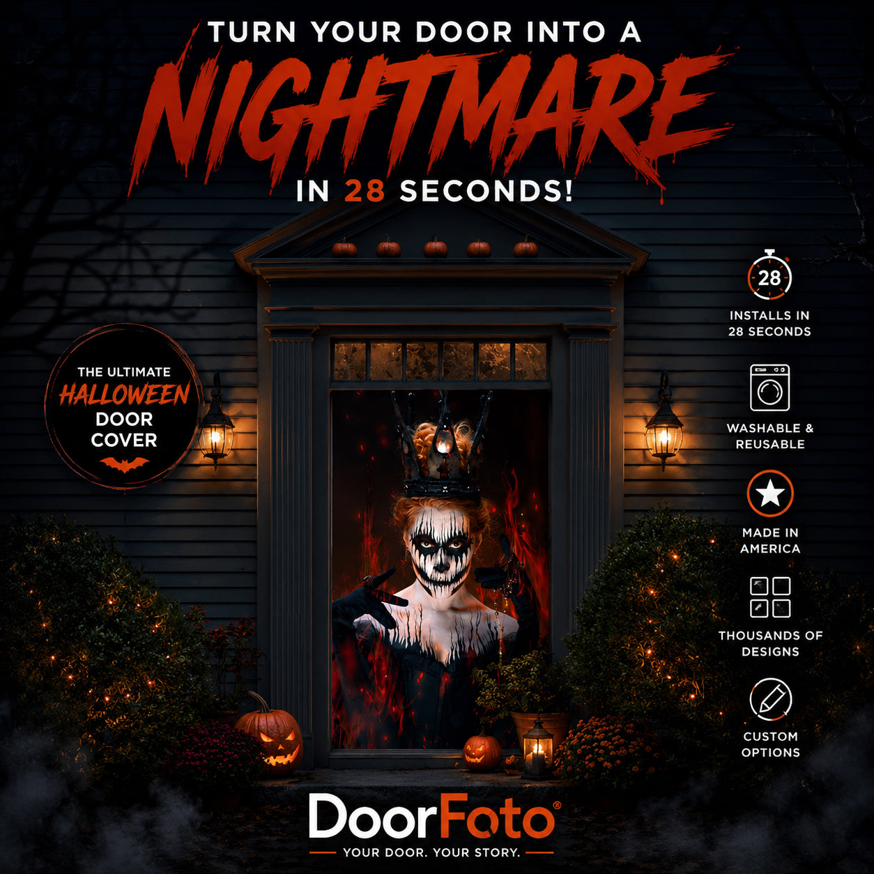 Queen of Death Scary Door Cover