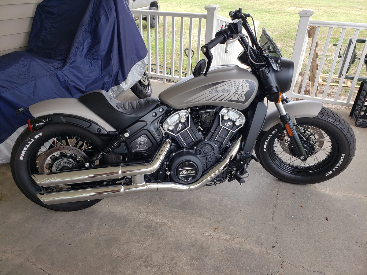 Indian Scout Mid-Frame Insert - Skull Warbonnet 120 B&W