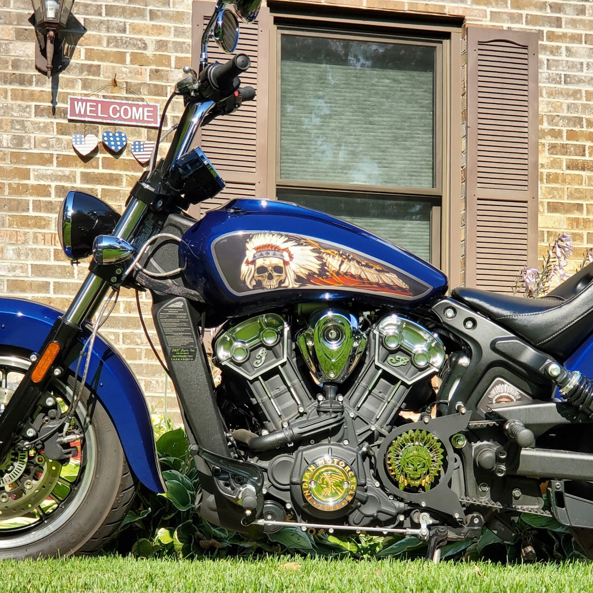 NEW Skull Warbonnet - Indian Scout - Full Tank Color