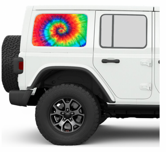 Trippy Tie Dye Side Windows Printed Vinyl Decal