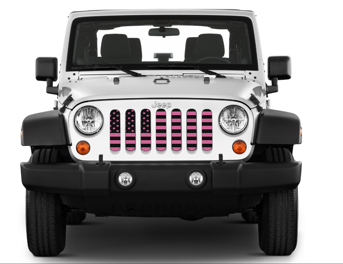 Pink Old Glory Inserts & Flat Black Vent Decals Bundle