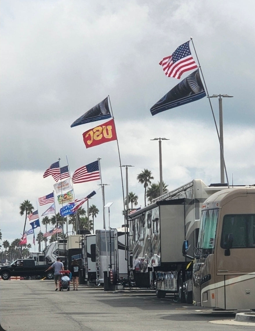 22' Fiberglass Telescoping RV Flagpole | Poles and Holders