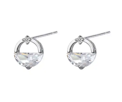 VERITY - Sterling Silver and Zircon Earrings