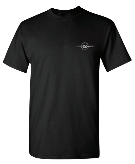 Trademarked® – Blue Collar Patriot Flag Short Sleeve Premium Tee in Black