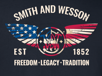 Smith & Wesson® – Stars & Stripes Wings Premium Tee in Navy