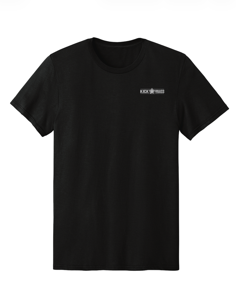 Kick Brass® Eagle Face Flag Tee – Black