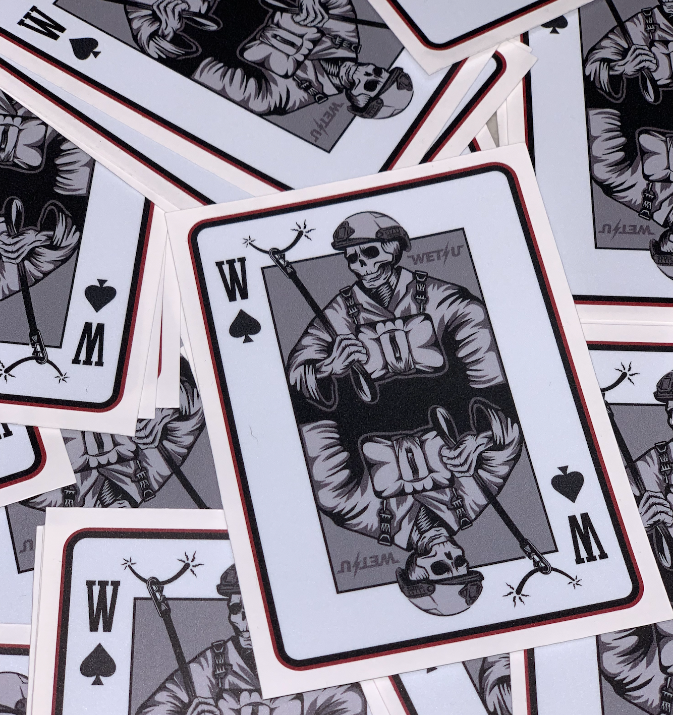 Static Line Skelly Sticker