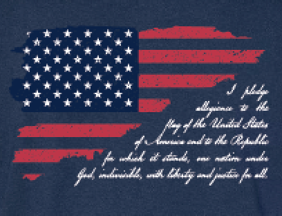 Kick Brass - Pledge of Allegiance Premium Tee in Navy