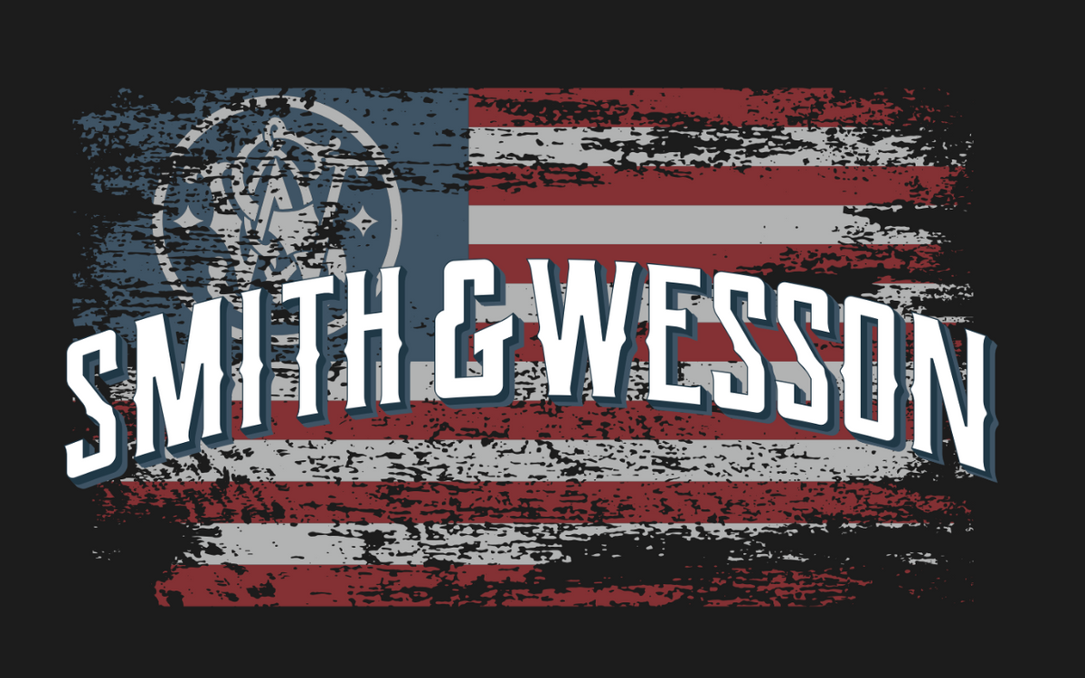 Smith & Wesson® Distressed Flag Premium Tee in Black