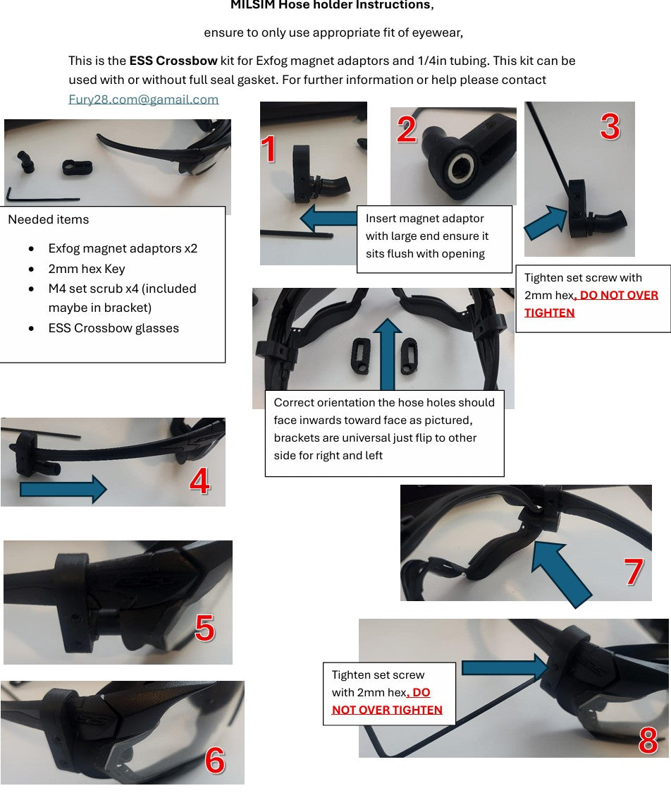 MILSIM Anti-Fog hose holder and tubing (ESS Crossbow fit)
