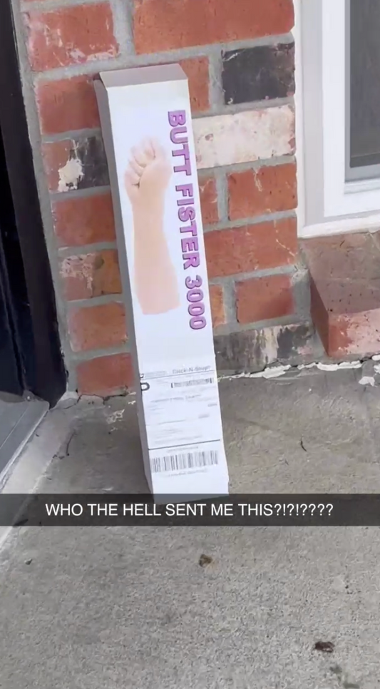Butt Fister 3000 Prank Package: Includes a FREE Mystery Beersy Can Cooler