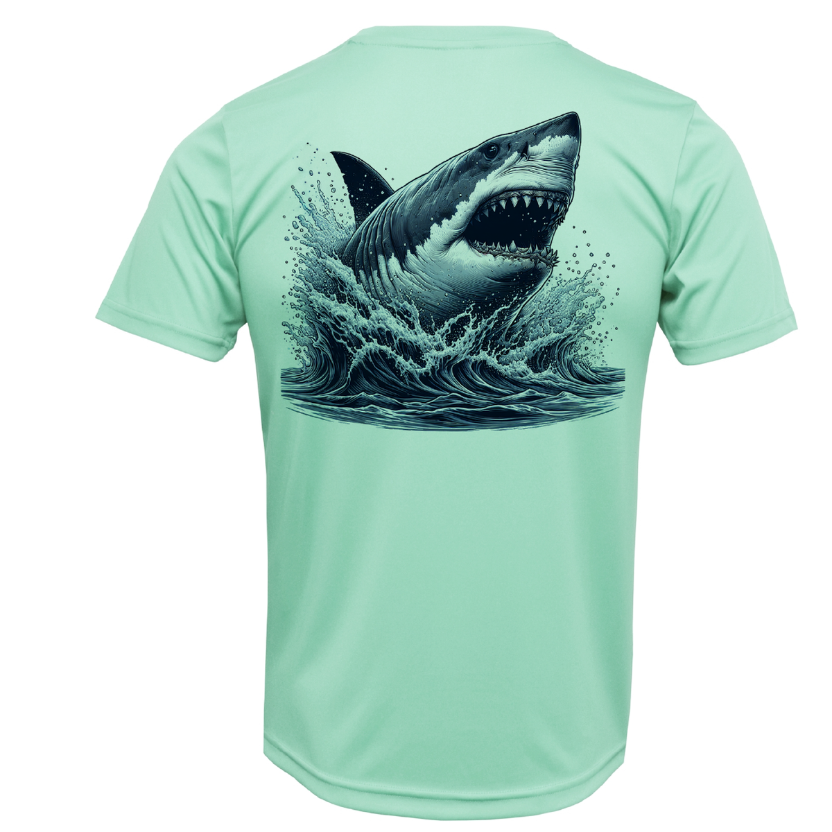 Cape Cod, MA Jaws Boy's Short Sleeve UPF 50+ Dry-Fit Shirt