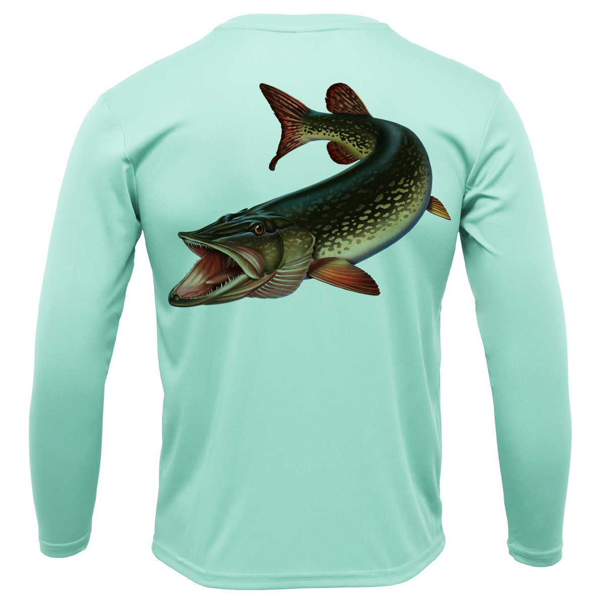 Florida Freshwater Born Pike Men's Long Sleeve UPF 50+ Dry-Fit Shirt