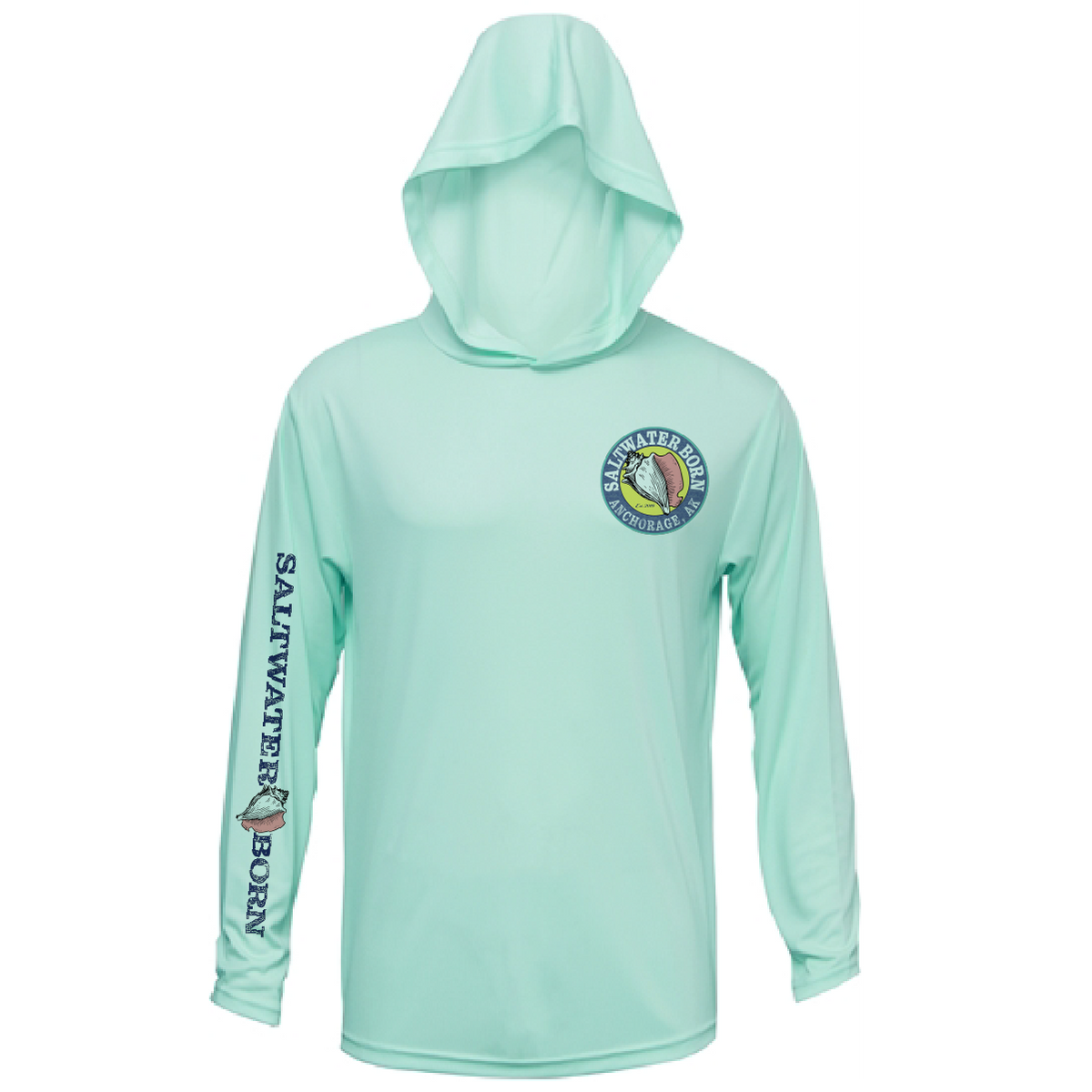 Anchorage, AK Mountain Moose Men's Long Sleeve UPF 50+ Dry-Fit Hoodie
