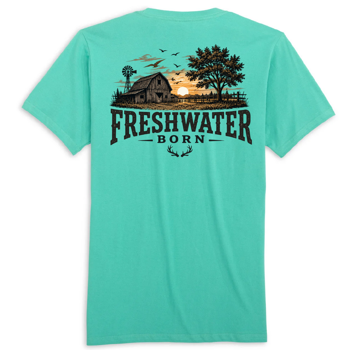 Freshwater Born- Heartland Heritage Men's Cotton Tee