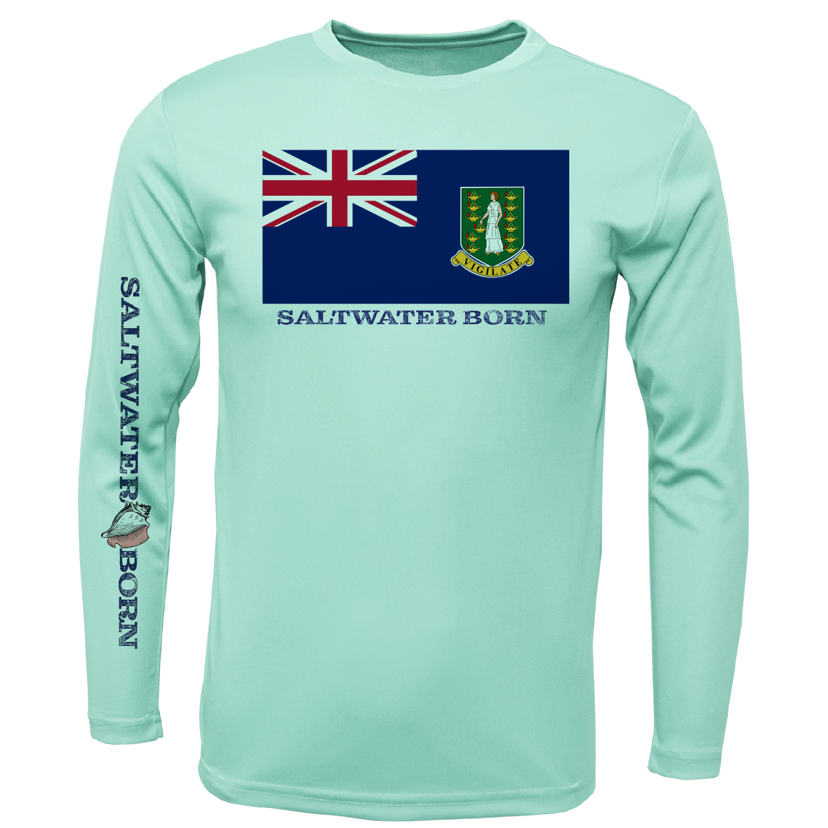 British Virgin Islands Flag Men's Long Sleeve UPF 50+ Dry-Fit Shirt