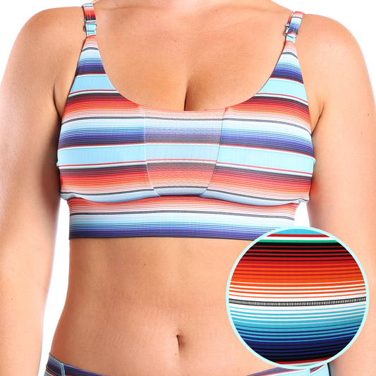 The Sedona Siesta |  Blue And Orange Stripe paradICE™ Boob Hammock™ Cooling Bralette