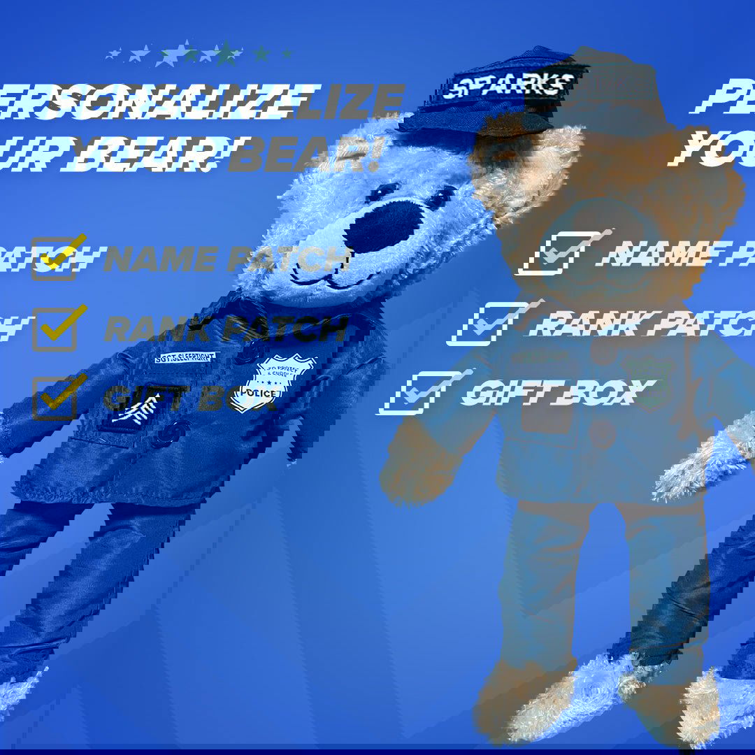 Sgt Sleeptight Police Teddy Bear with Storybook & Sleep System