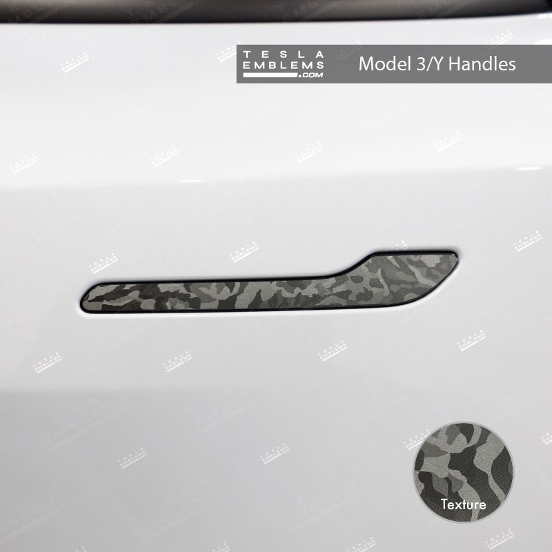 3M Shadow Black Camo Tesla Door Handle Decals (4pcs)