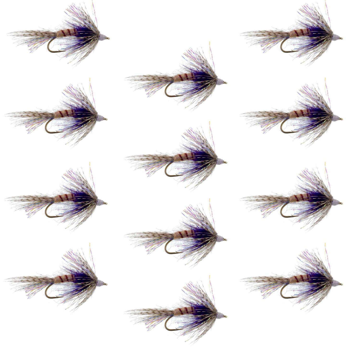 Purple Shakey Bealy Fall Soft Hackle Wet Fly - 1 Dozen Flies Hook Size 10