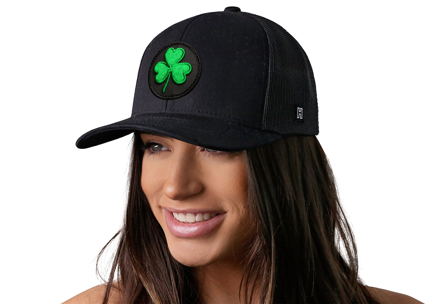 Shamrock Trucker Hat  |  Black St Patrick's Day Snapback