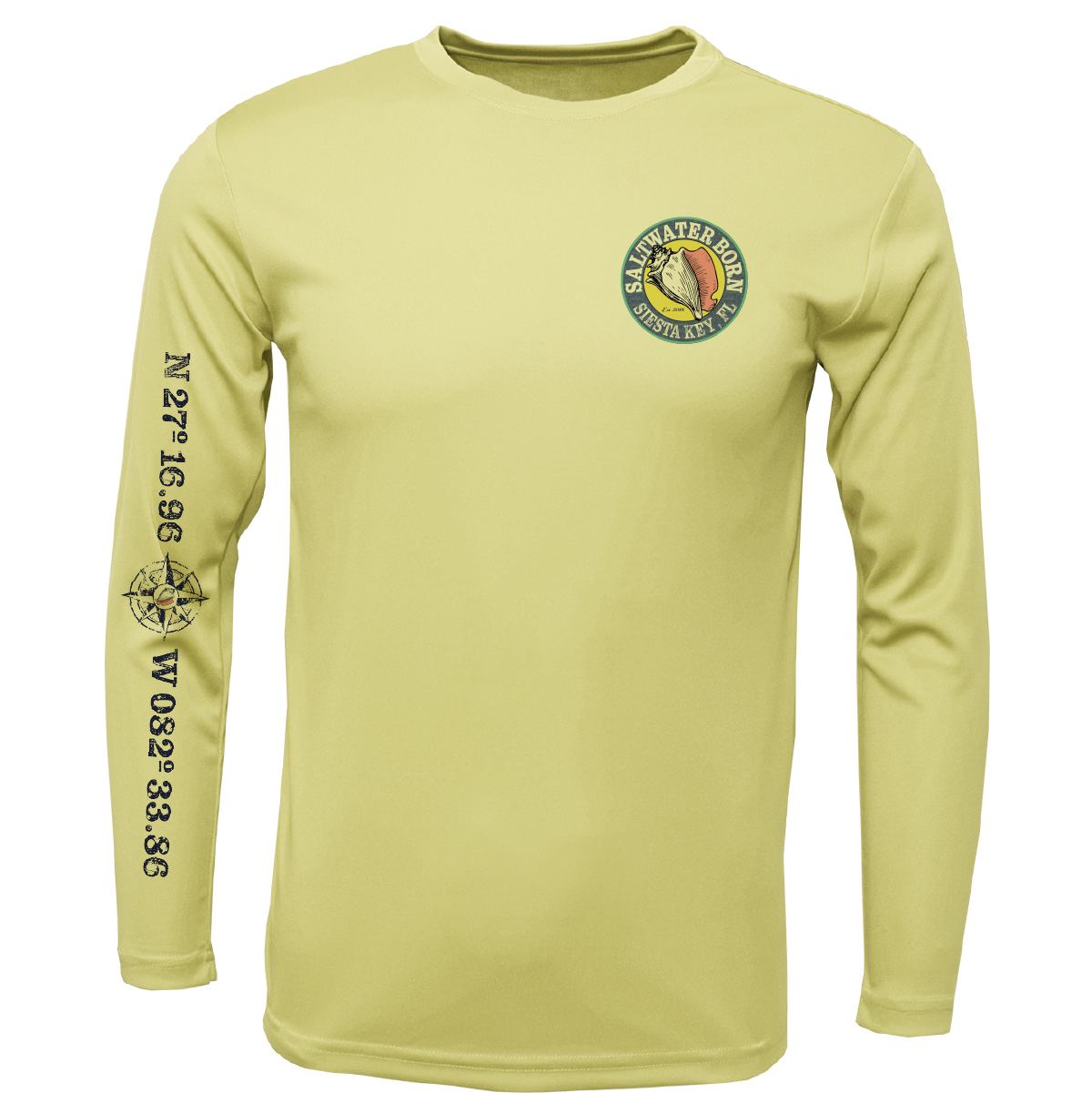 Siesta Key, FL Snook Men's Long Sleeve UPF 50+ Dry-Fit Shirt