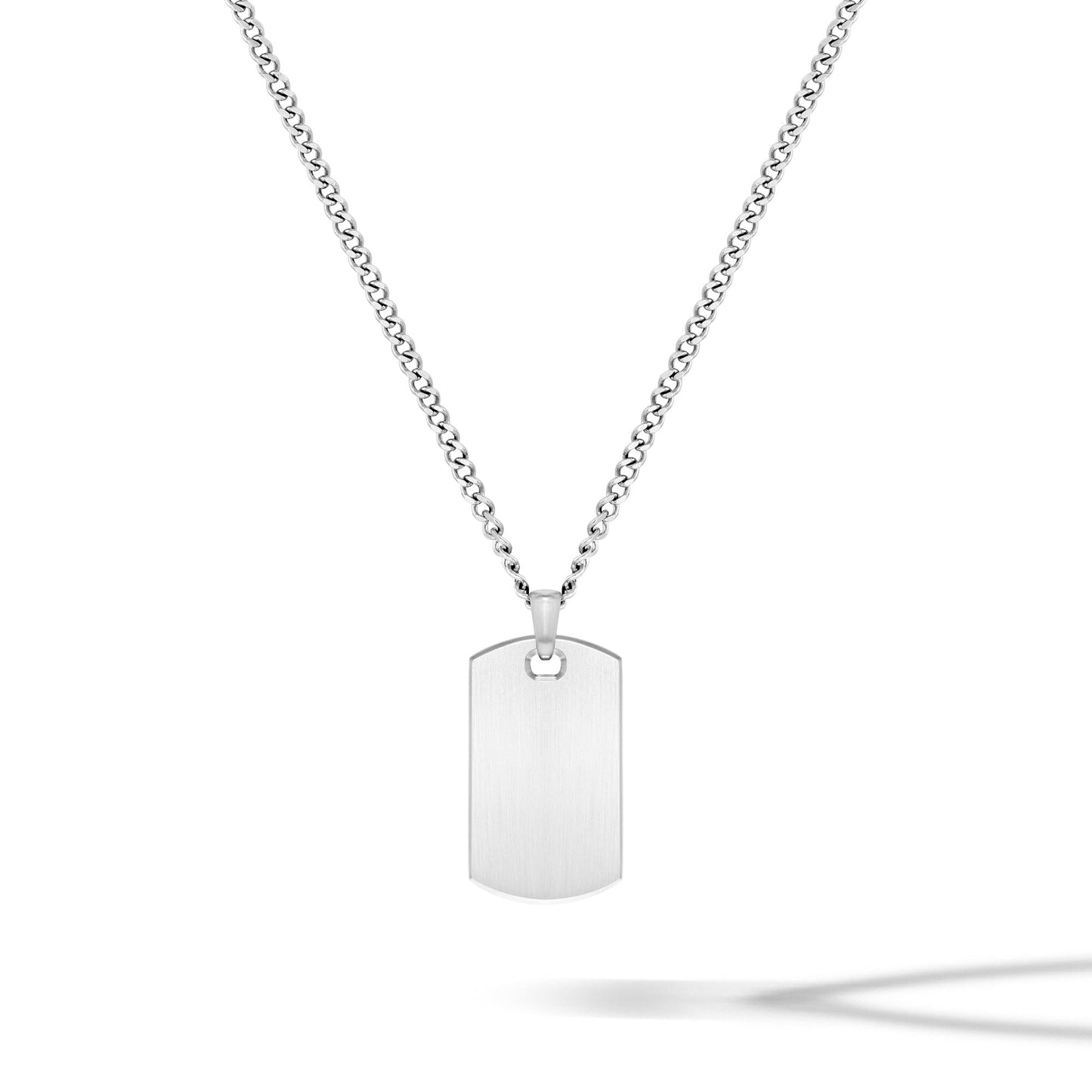 Beveled Tag Pendant - Silver