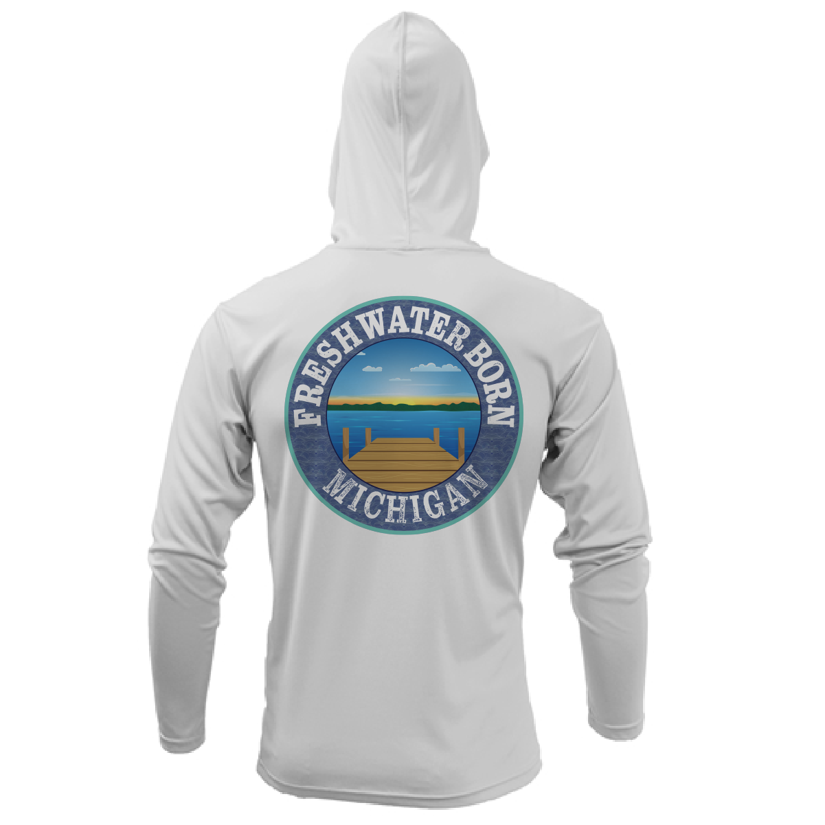 Michigan Freshwater Born SUP Flag Women's Long Sleeve UPF 50+ Dry-Fit Hoodie