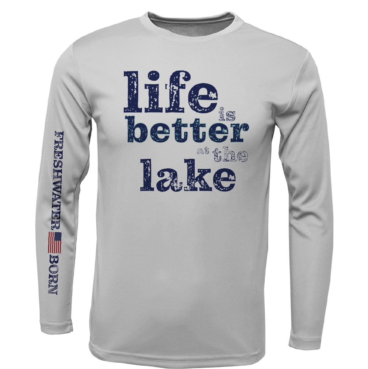 Florida "Life is Better at the Lake" Boy's Long Sleeve UPF 50+ Dry-Fit Shirt
