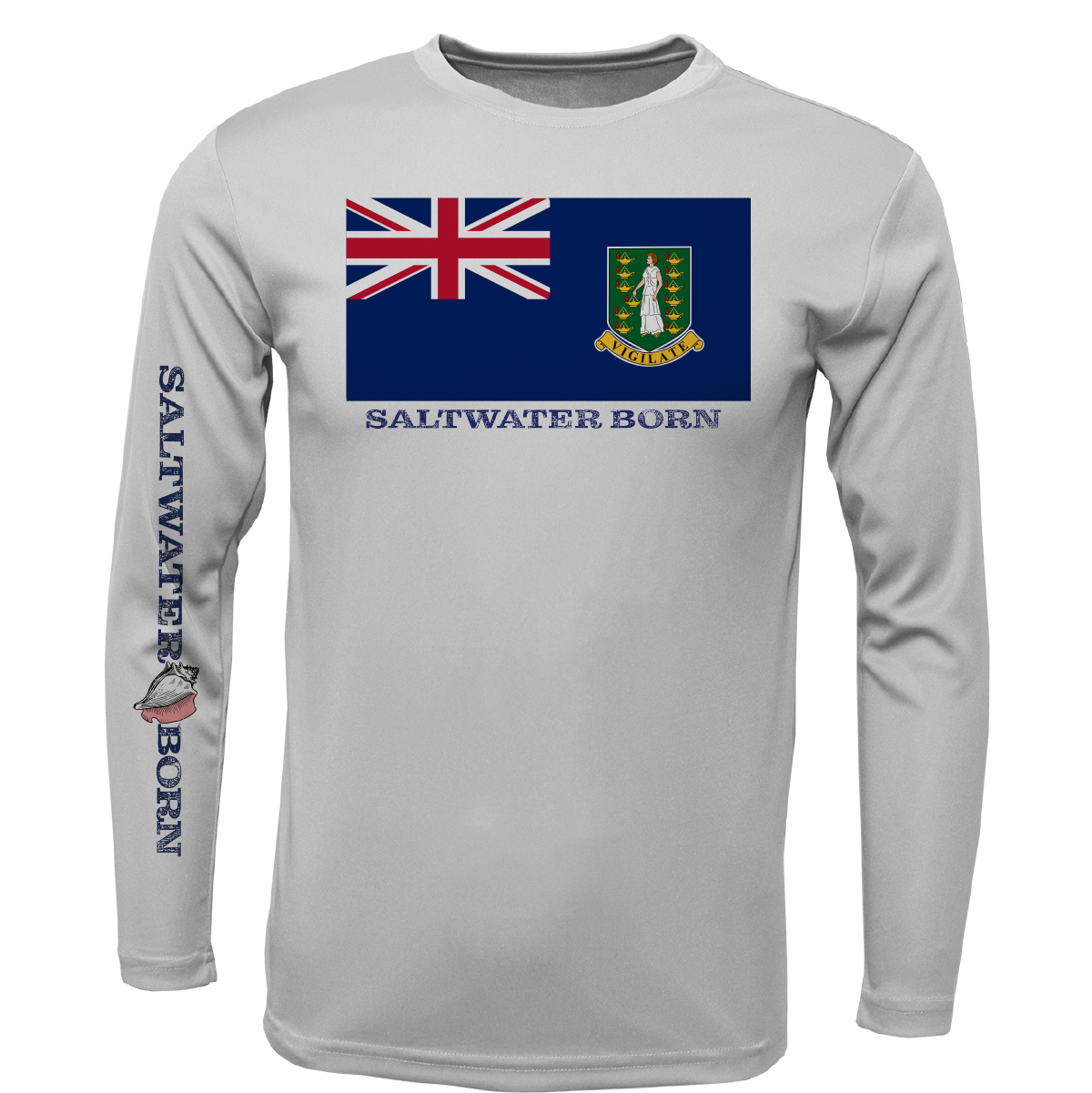British Virgin Islands Flag Men's Long Sleeve UPF 50+ Dry-Fit Shirt