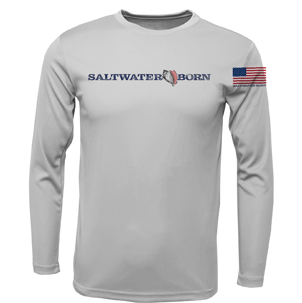 Eagle Ray Outline Men's Long Sleeve UPF 50+ Dry-Fit Shirt