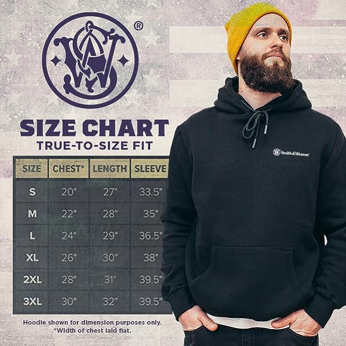 Smith & Wesson® Pullover Hoodie with Logo & US Flag in Desert Sand