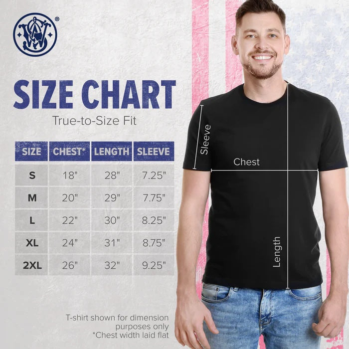 Smith & Wesson® Crewneck Wrap-Around Logo Short Sleeve Tee in Navy