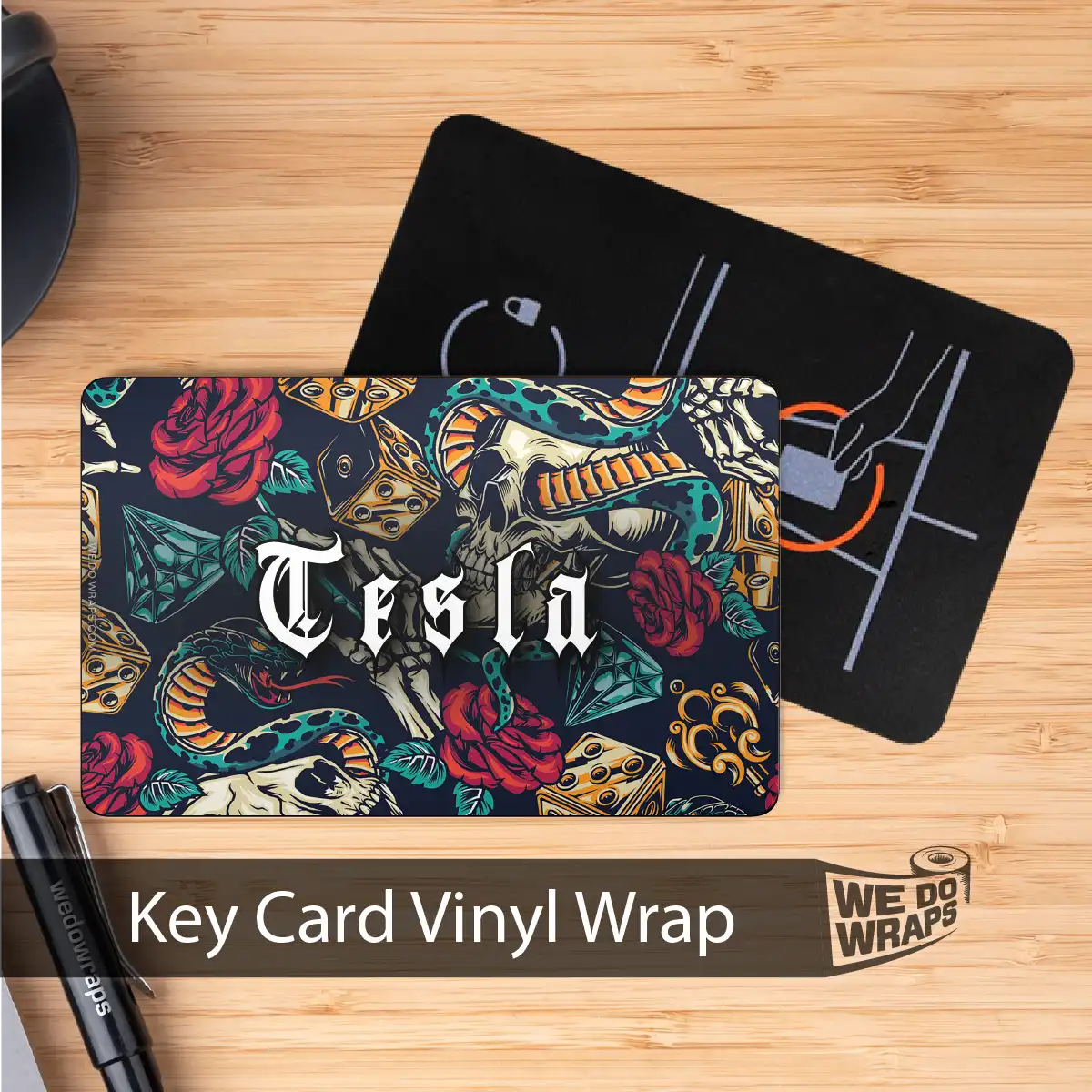 Skull & Roses Tattoo Art | NFC Key Card Wrap