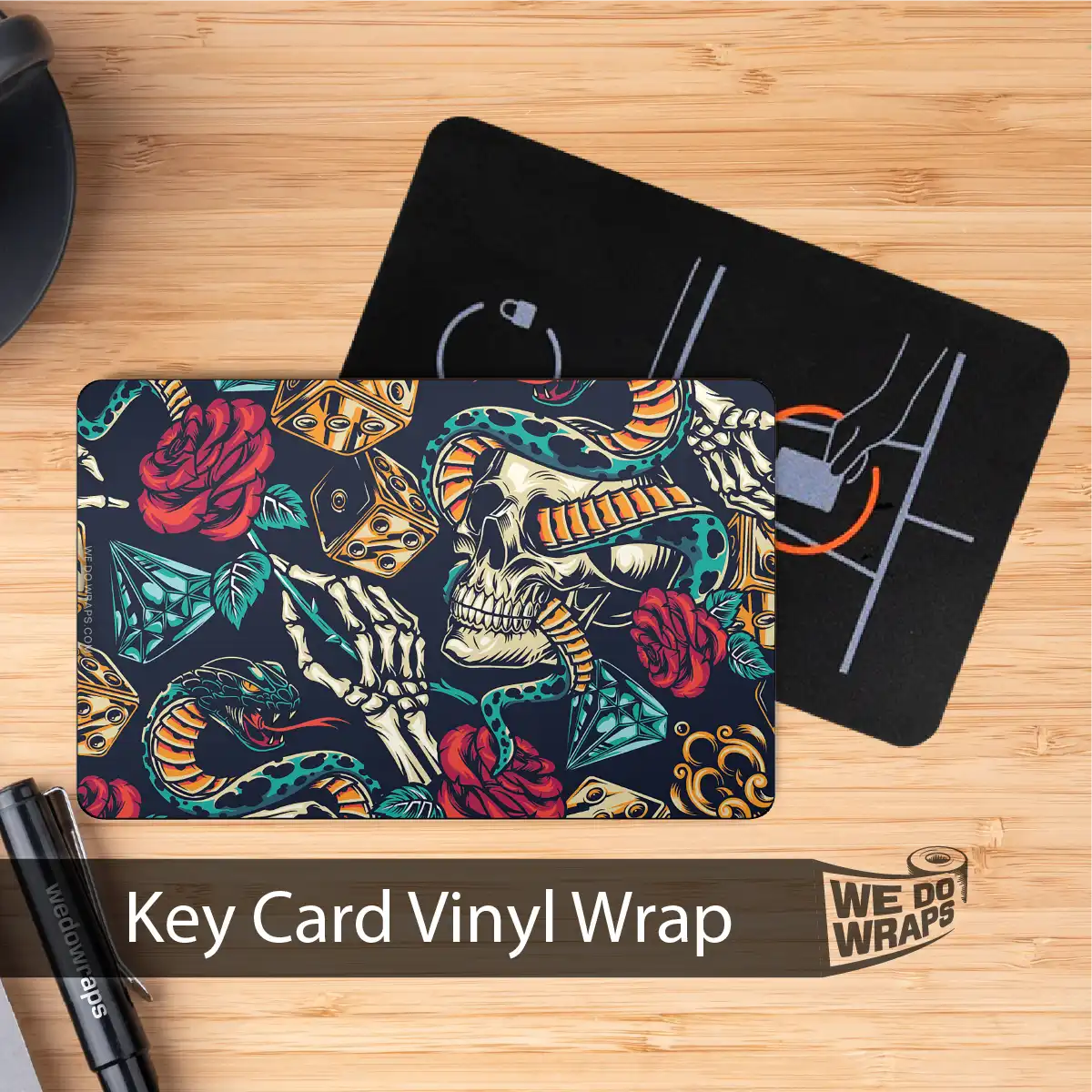 Skull & Roses Tattoo Art | NFC Key Card Wrap