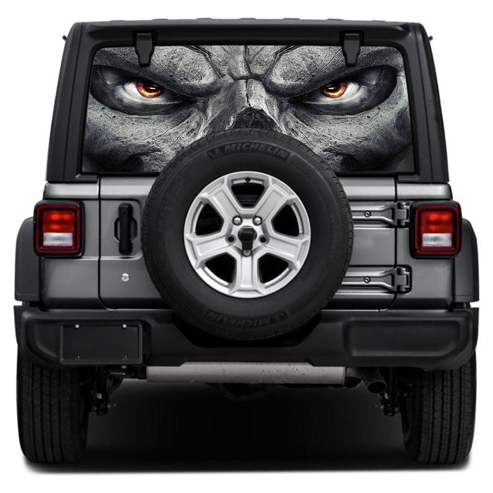 Skull Face Rear Window Decal