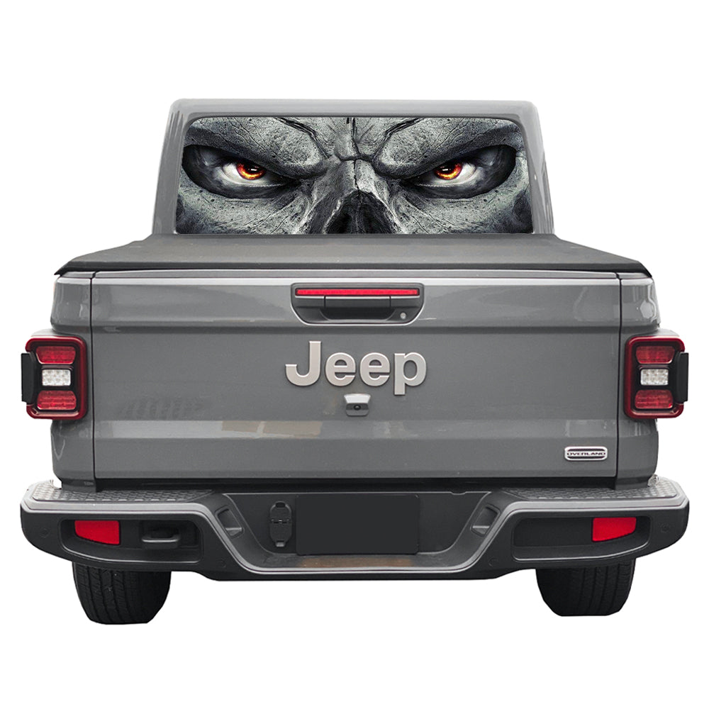 Skull Face Rear Window Decal