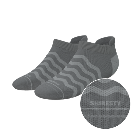 The Sleek | Gray Waves Heel Hammock™ Ankle Socks
