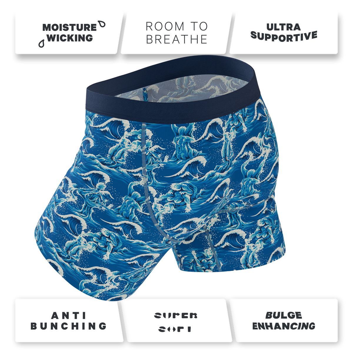 The Slippery When Wet | Naughty Wave Ball Hammock® Pouch Underwear With Fly