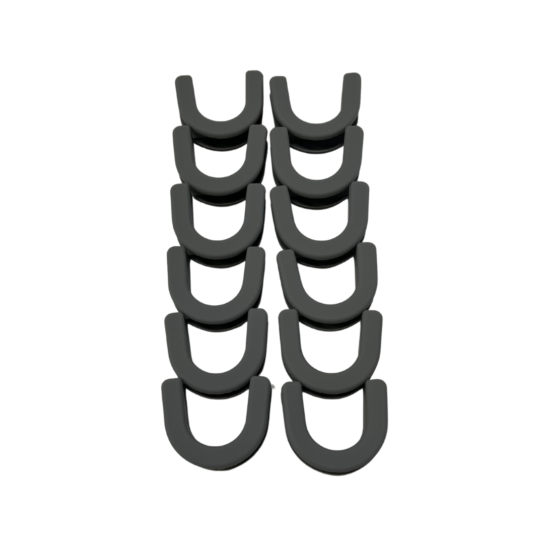 TRAPSKI Non-Skid Rubber Slot Inserts for Ski & Snowboard Racks – Gray 4-12 Packs
